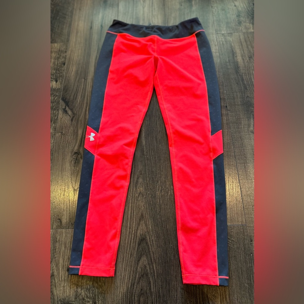 GUC Under Armour Girl's Bright Pink Gray Activewear Pants Leggings, Size: YXL XL